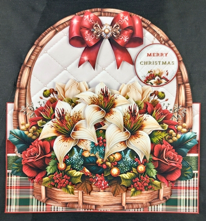 Christmas Floral Basket Shaped Mini Page Kit by Linda Short