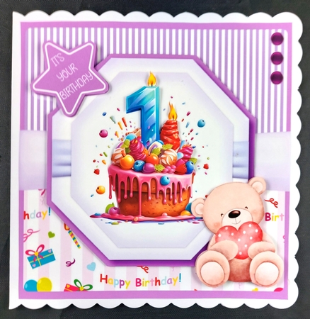 A Special Birthday Cake #1 8x8 Quick Card  by Linda Short