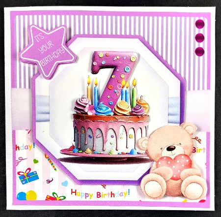 A Special Birthday Cake #7 8x8 Quick Card  by Linda Short