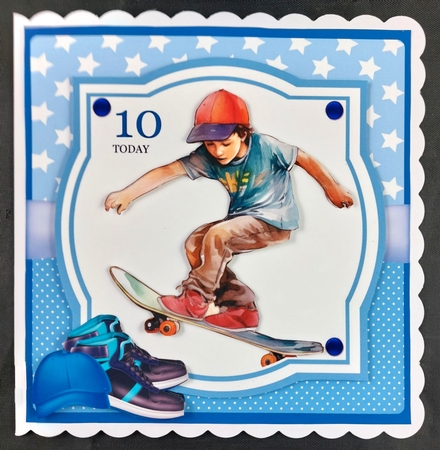 Skateboard Kid #2 8x8 Quick Card by Linda Short