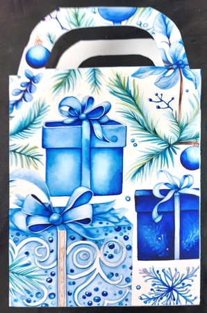 Blue Christmas themed gift bag 6 by Linda Short