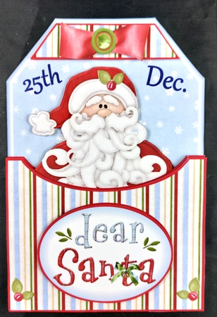 Dear Santa Tag Shaped Card  by Linda Short