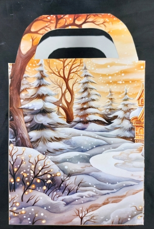 Gold Christmas themed gift bag 10 by Linda Short
