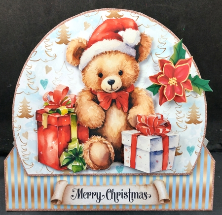 Christmas Gift Bears Tent Card & Toppers by Linda Short