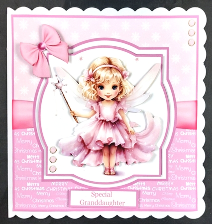 Christmas Fairies 8x8 Quick Card #2 by Linda Short