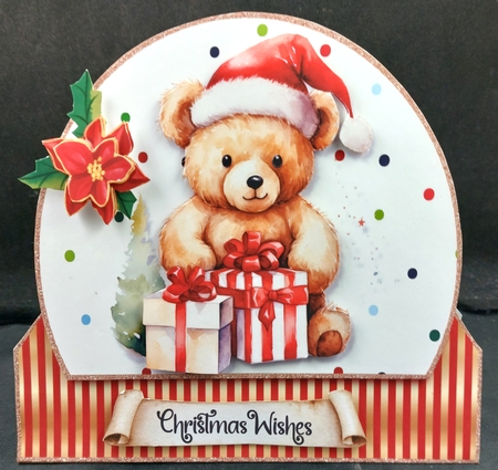 Christmas Gift Bears Tent Card & Toppers-2 by Linda Short