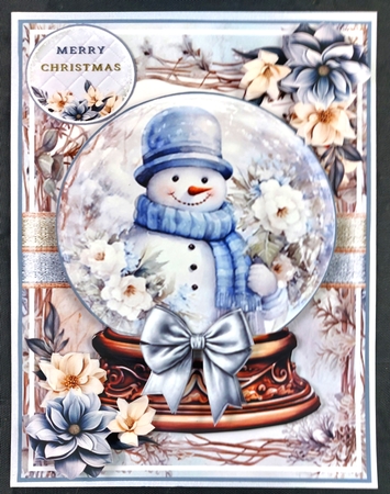 Blue Snowman Snow Globe Mini Page Kit by Linda Short