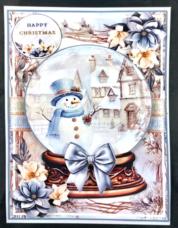 Blue Snowman Snow Globe Mini Page Kit by Linda Short