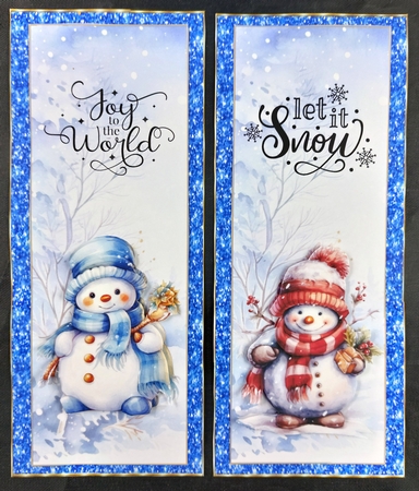 Christmas Snowmen x 4 Bookmarks sheet 1 by Linda Short
