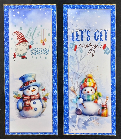 Christmas Snowmen x 4 Bookmarks sheet 6 by Linda Short