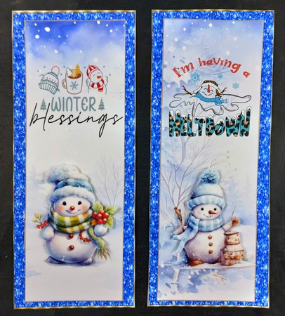 Christmas Snowmen x 4 Bookmarks sheet 6 by Linda Short