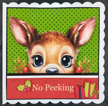 CHRISTMAS PEEKING DEER by Linda Short