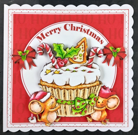Cup cake Christmas wishes 7x7 &A5 mini kit by Linda Short