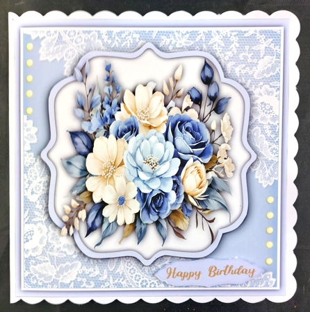 8x8 Mini Kit, Gorgeous Blue and Ivory Bouquet by Linda Short
