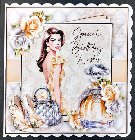 Special Birthday Wishes Card Front With Decoupage by Linda Short