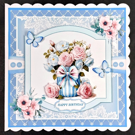 Beautiful Blues 8x8 Quick Card - Design 1 by Linda Short