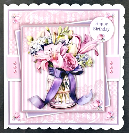 Floral Mason Jar Vase by Linda Short