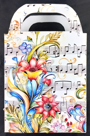 Floral notes gift bag 15 by Linda Short