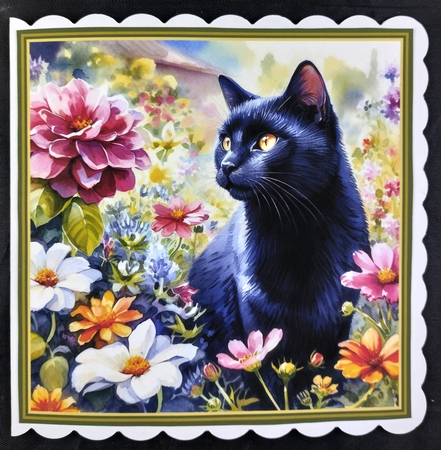 Summer Garden Cats Mixed by Linda Short