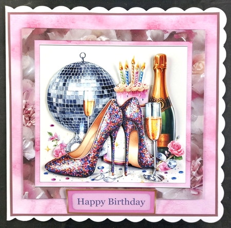 Keep dancing female Birthday card front 8 by Linda Short