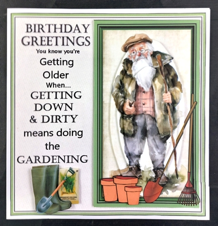 7x7 Getting down and dirty gardening men choice of five mini kit by Linda Short