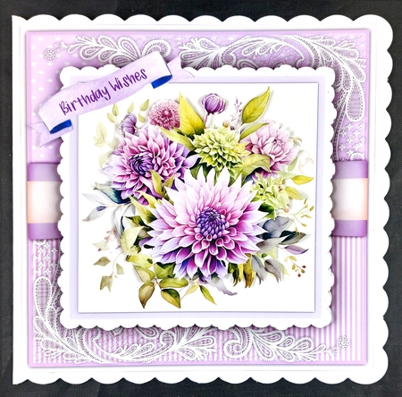 8x8 Mini Kit, Beautiful Double Lilac Daisys by Linda Short