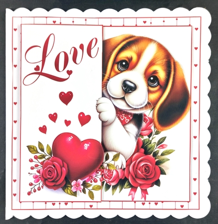6x6 Puppy peeker Valentine 1 choice of four mini kit by Linda Short