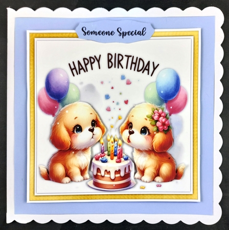 8x8 Mini Kit, Happy Birthday Cards , Blue , Request by Linda Short