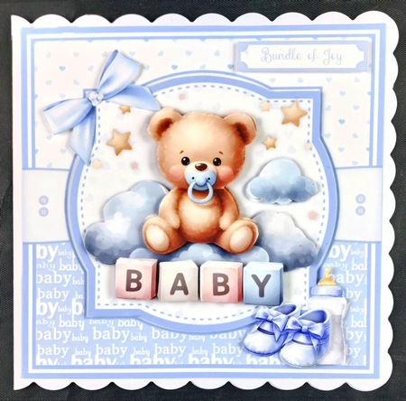 NEW BABY BEARS - BOY bumper kit - with decoupage by Linda Short