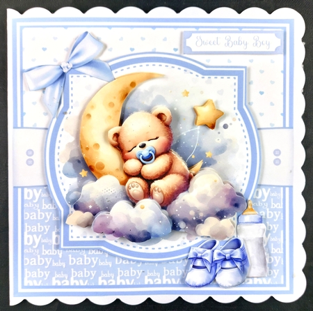 NEW BABY BEARS - BOY bumper kit - with decoupage by Linda Short