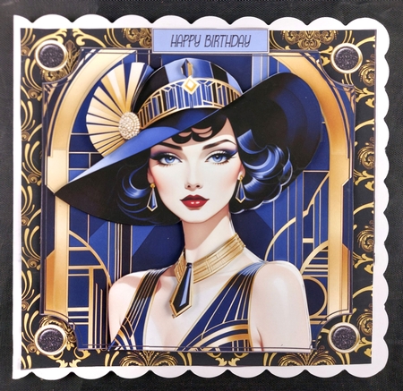 Ladies 6 x Art Deco 6x6ins Topper sheets & 4 matching Inserts kit 1 by Linda Short