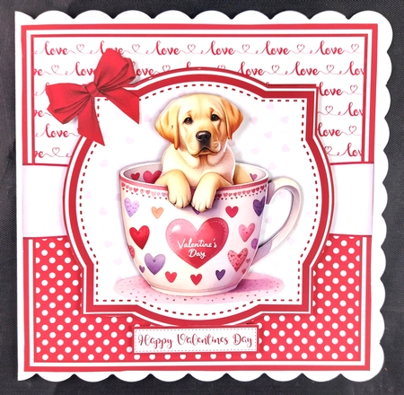 ANNIVERSARY, VALENTINES - LOVE - YELLOW LABRADORS by Linda Short