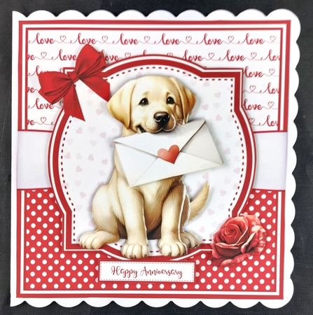 ANNIVERSARY, VALENTINES - LOVE - YELLOW LABRADORS by Linda Short