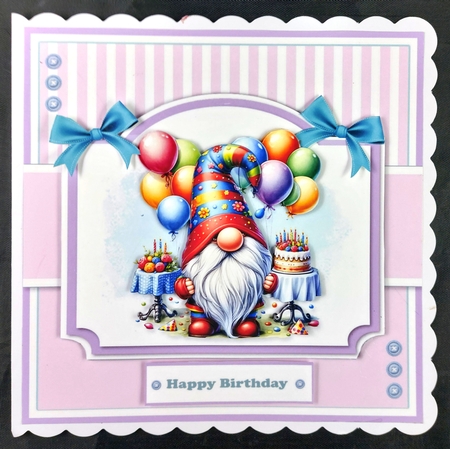 Happy Birthday Gnomes Card & Toppers Set by Linda Short