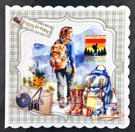 7x7 Just a girl who loves hiking choice of four mini kit by Linda Short