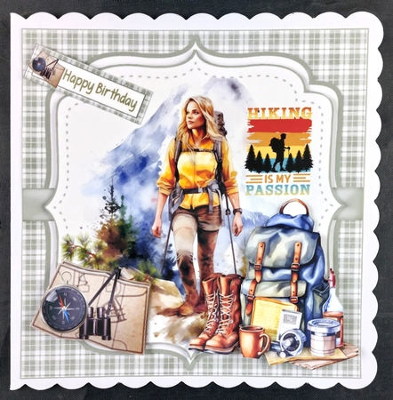 7x7 Just a girl who loves hiking choice of four mini kit by Linda Short
