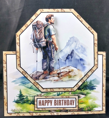 Hiking Adventure Octagon Tent Card by Linda Short