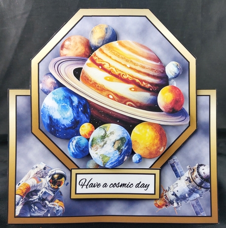 Tent card Cosmic birthday by Linda Short
