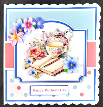 Time For Tea Card & Toppers Set ~ Birthday, Mothers Day, Thank You etc by Linda Short