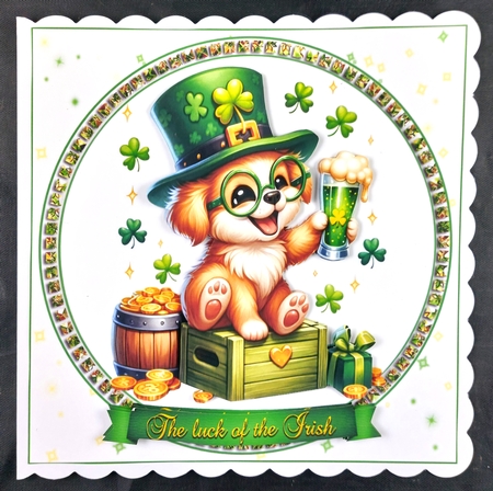 7x7 St Patricks day pups choice of four mini kit by Linda Short