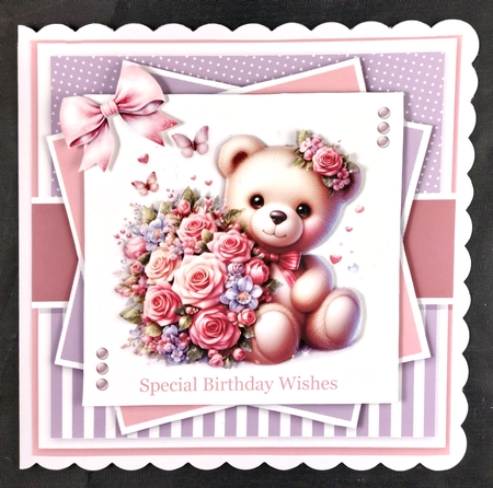 Bouquet Bear ~ Birthday, Mothers Day by Linda Short