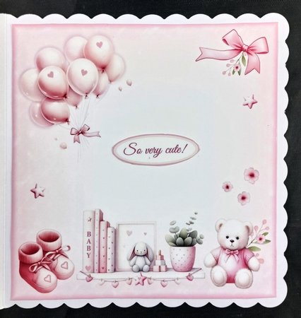 New Baby Girl Romper Card  by Linda Short