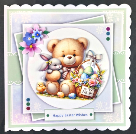 Teddy Easter Wishes Toppers Set by Linda Short