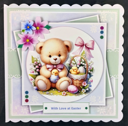 Teddy Easter Wishes Toppers Set by Linda Short