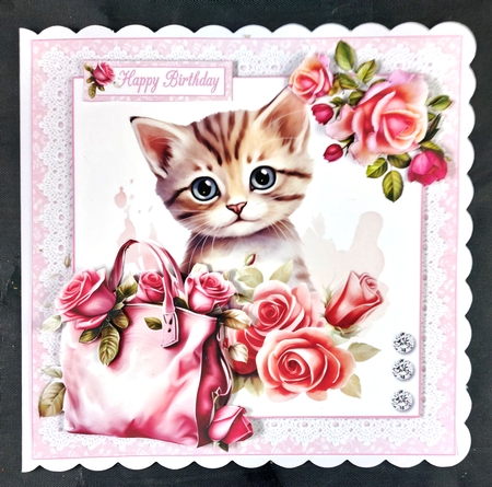 7x7 Cute kittens birthday or Mothers Day wishes choice of four mini kit by Linda Short