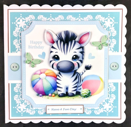 Lovely Little Animals (Zebra) Card Toppers Set by Linda Short