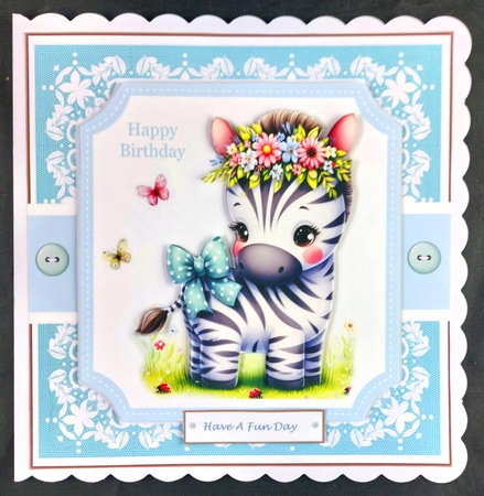 Lovely Little Animals (Zebra) Card Toppers Set by Linda Short