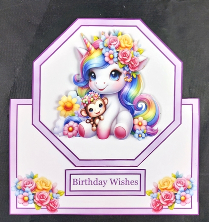 Unicorn with flowers by Linda Short