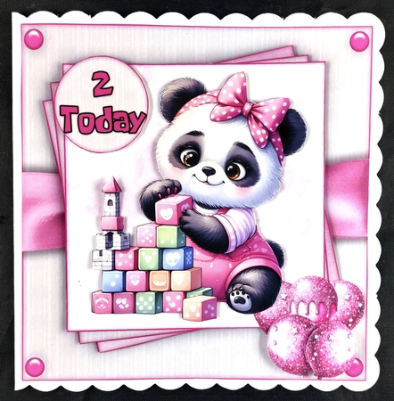 Cute Panda Mini Kit    7X7 by Linda Short