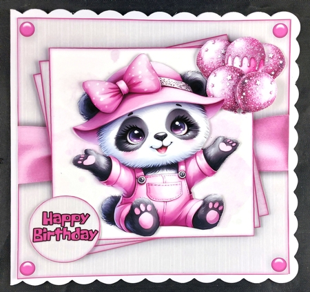 Cute Panda Mini Kit    7X7 by Linda Short
